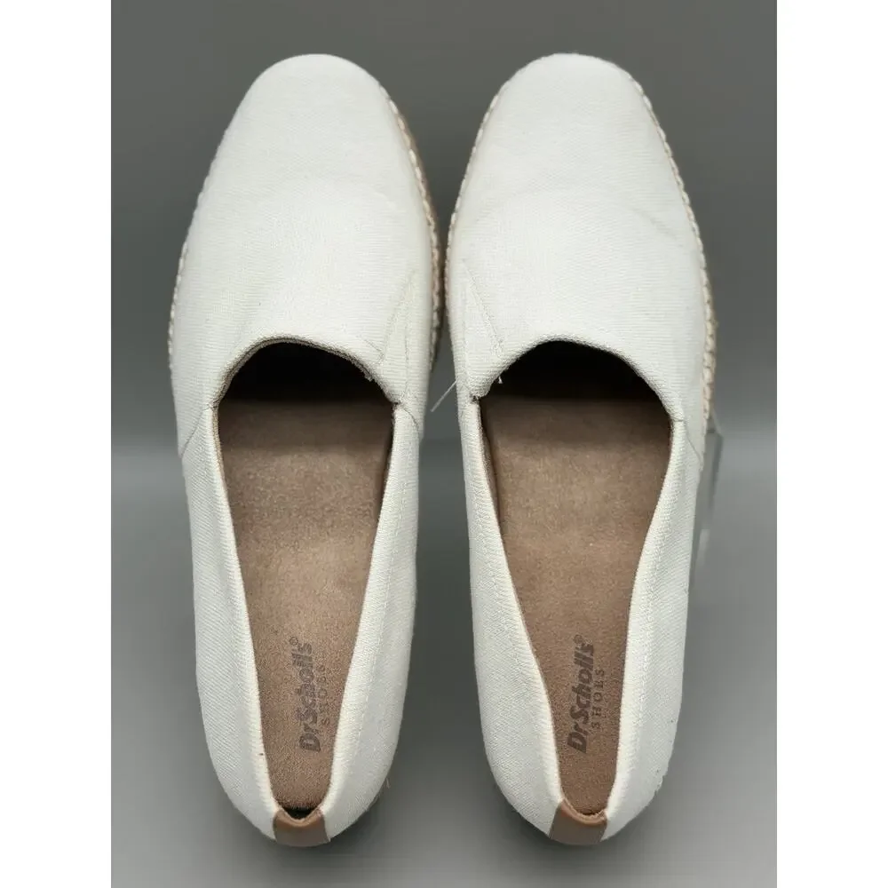 Dr. Scholl's Shoes Women's Sunray Espadrille Loafer White Canvas, Size 11 M